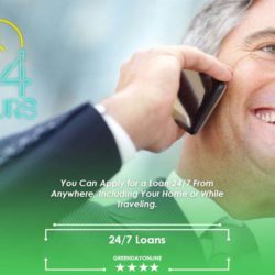 a man talking about 24/7 loans on a phone