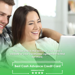 A couple of people sitting and searching online for the best cash advance credit card