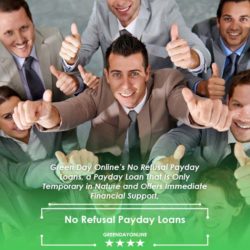 A group of men in suits giving thumbs up after obtaining no refusal payday loans