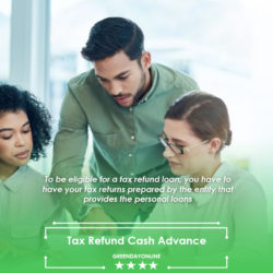 A group of people looking for tax refund cash advance emergency loans near me