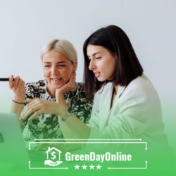 Two women are looking at a laptop screen comparing payday loans with other types of loans