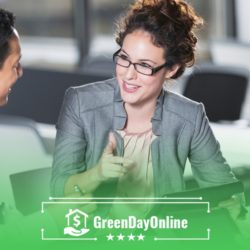 A group of people sitting around a table talking about ways of obtaining a payday loan with a prepaid debit card